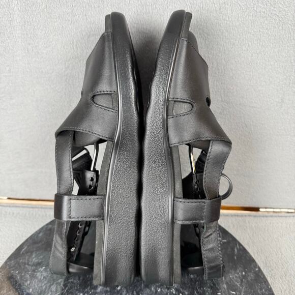 SAS Huggy Cross Strap Sandal Black Leather Comfort Women's Size 9.5N US - Picture 5 of 8
